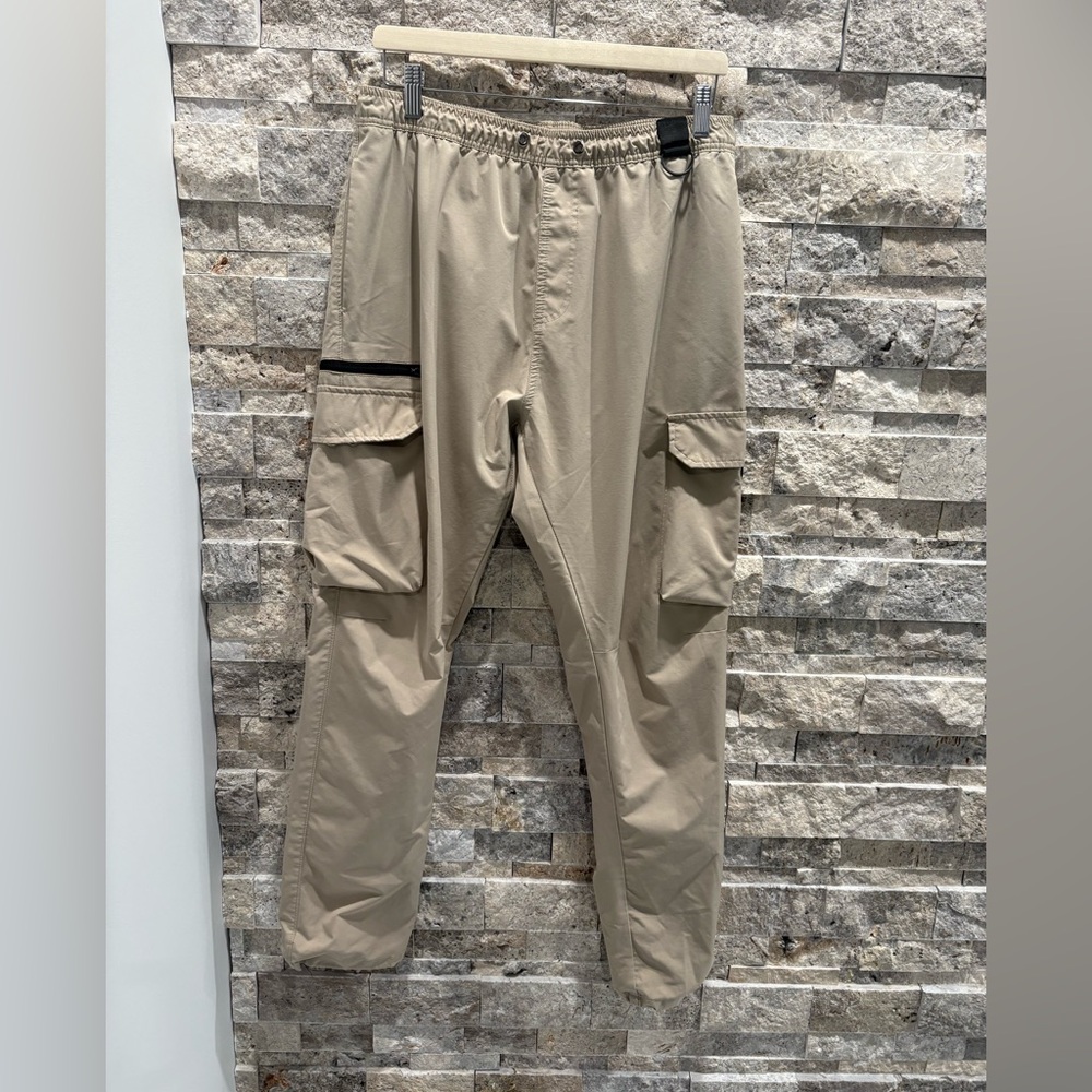 Men's Beige Cargo Pants with Utility Pockets